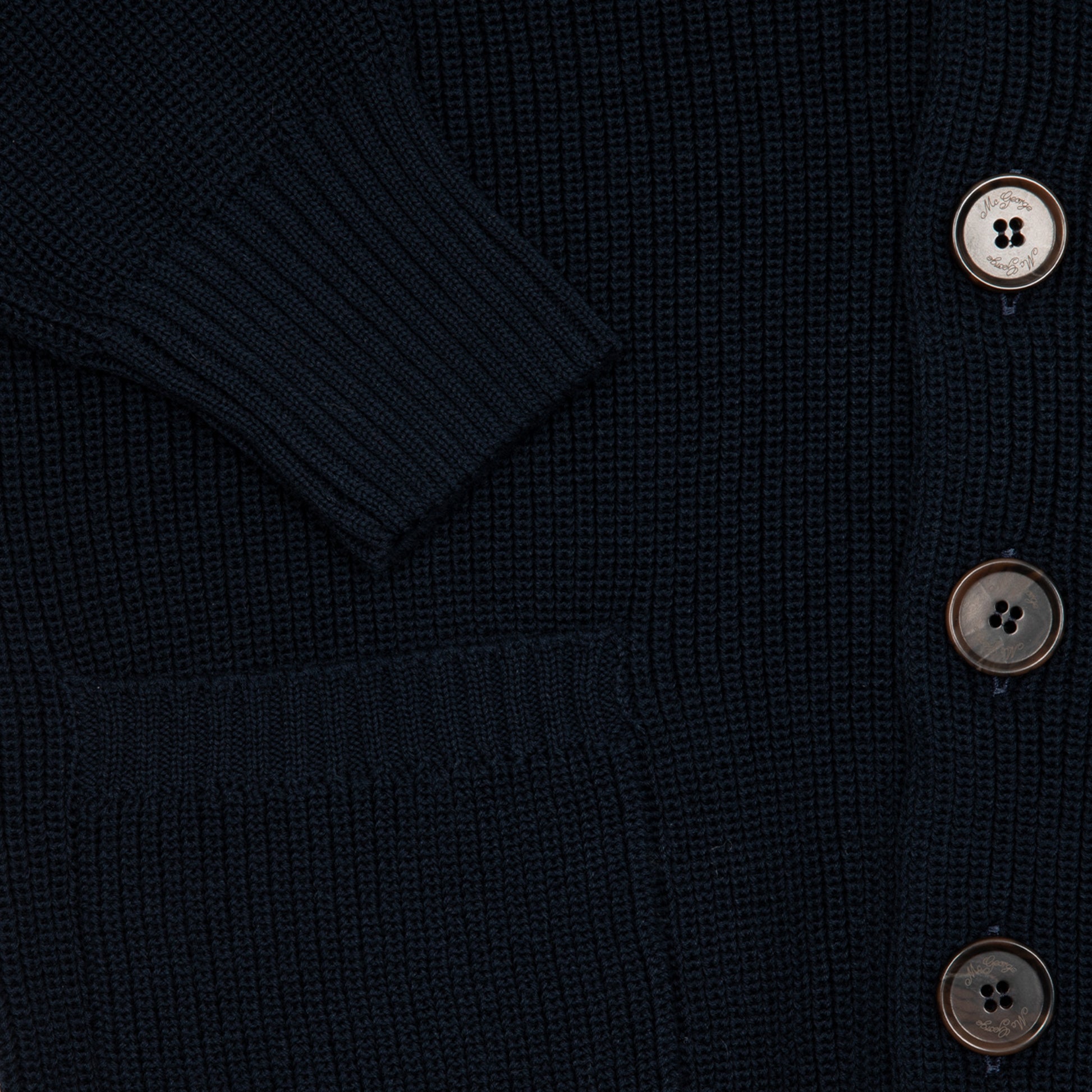 McGeorge of Scotland Ribbed Raglan Shawl Cardigan in Navy3