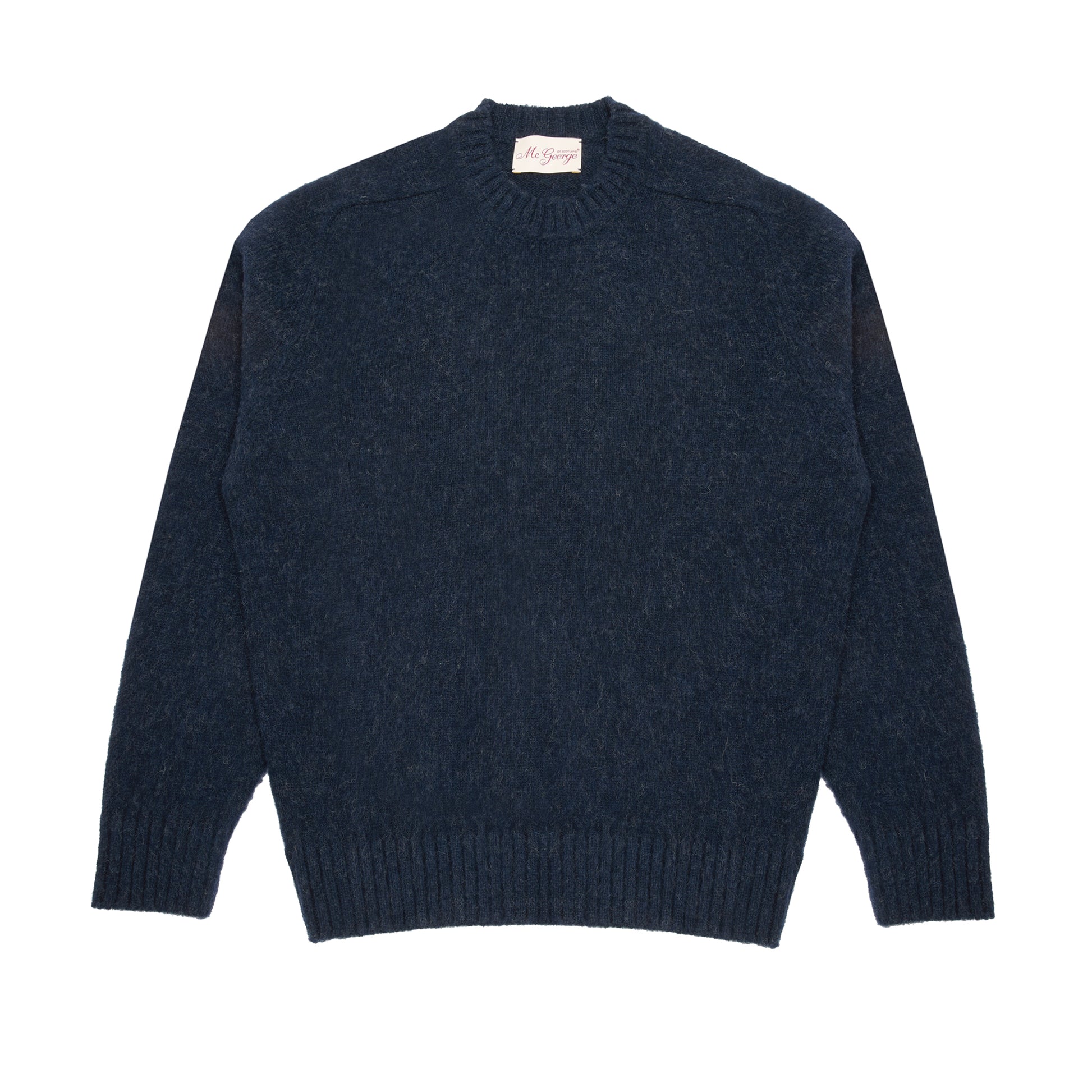 McGeorge of Scotland Supersoft Shetland Jumper in Navy Melange