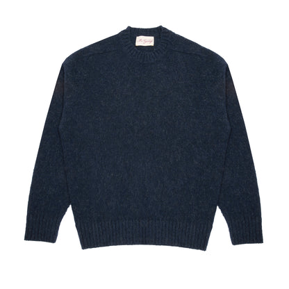 McGeorge of Scotland Supersoft Shetland Jumper in Navy Melange
