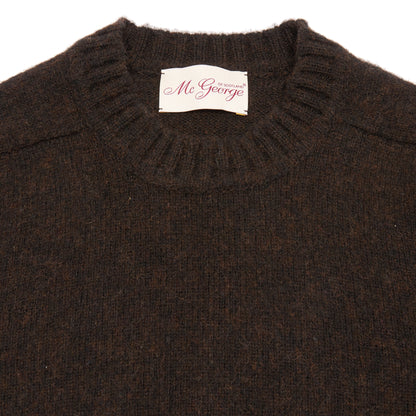 McGeorge of Scotland Supersoft Shetland Jumper in Brown Melange