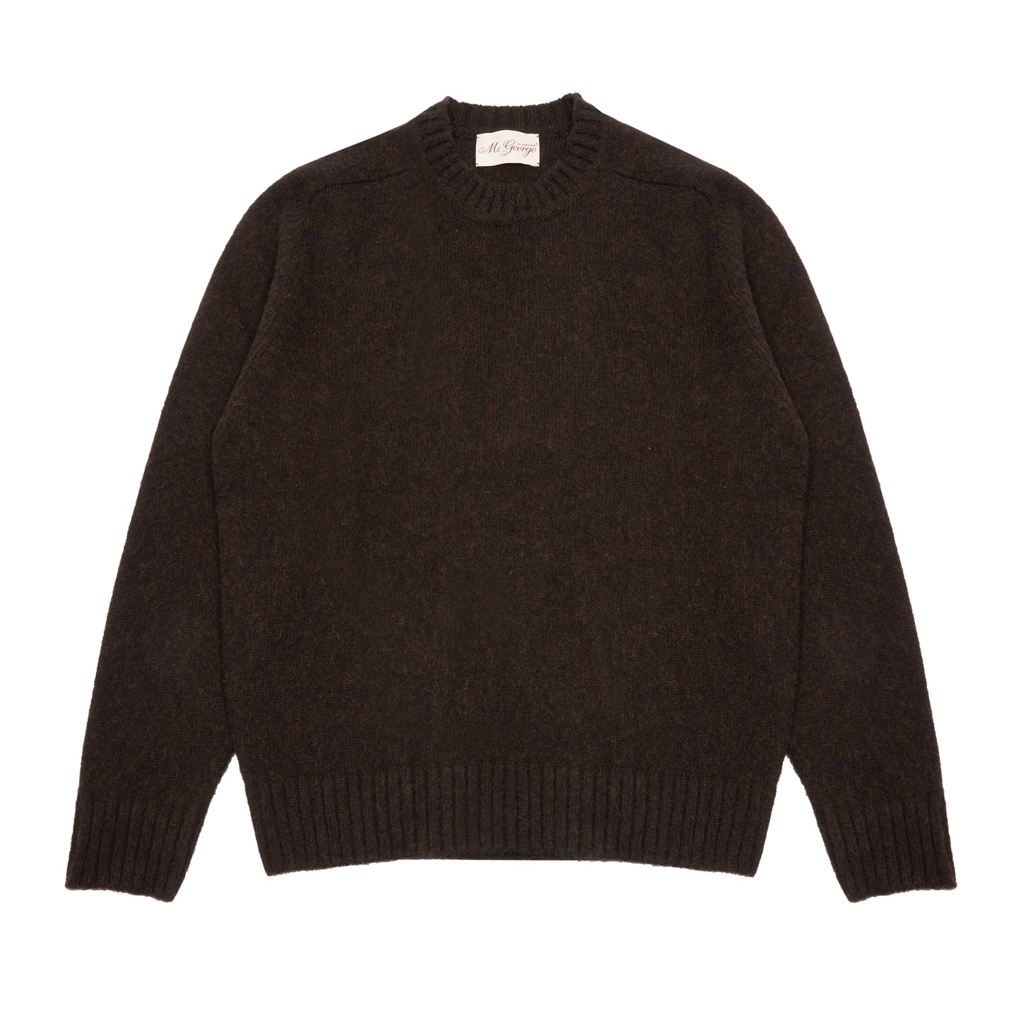 McGeorge of Scotland Supersoft Shetland Jumper in Brown Melange