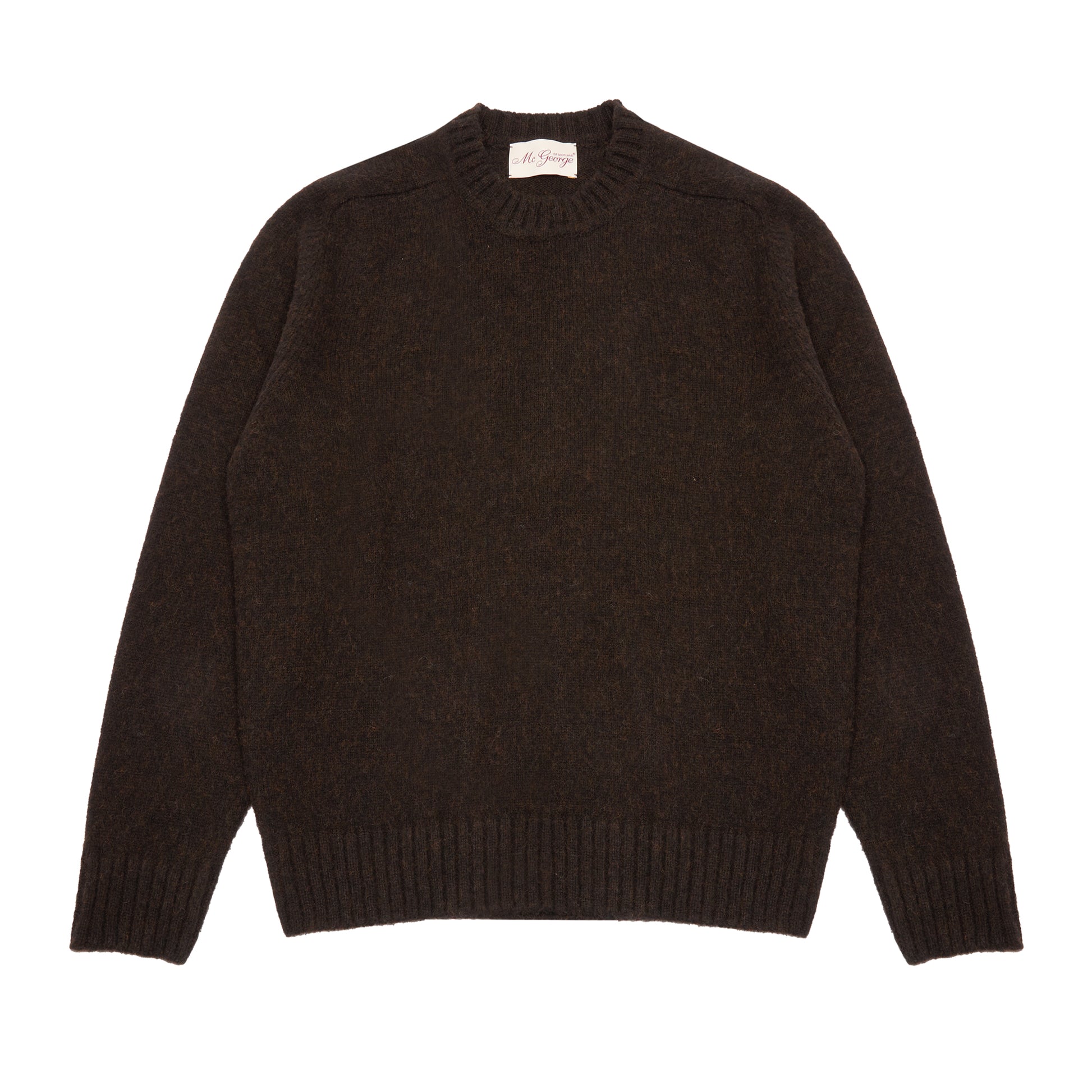 McGeorge of Scotland Supersoft Shetland Jumper in Brown Melange