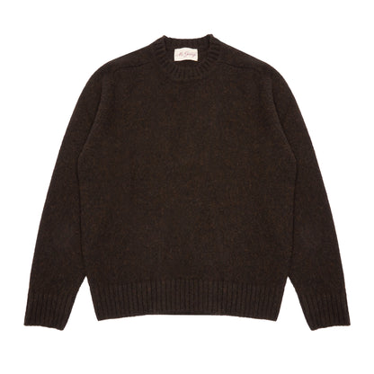 McGeorge of Scotland Supersoft Shetland Jumper in Brown Melange