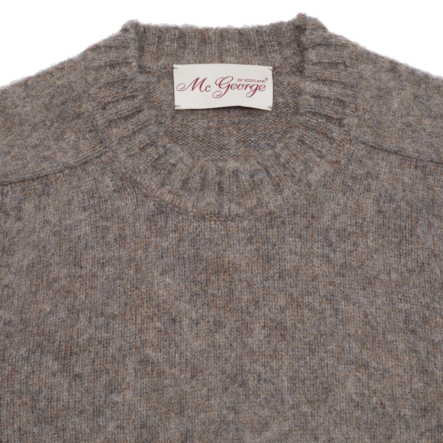 McGeorge of Scotland Supersoft Shetland Shaggy Jumper in Mushroom