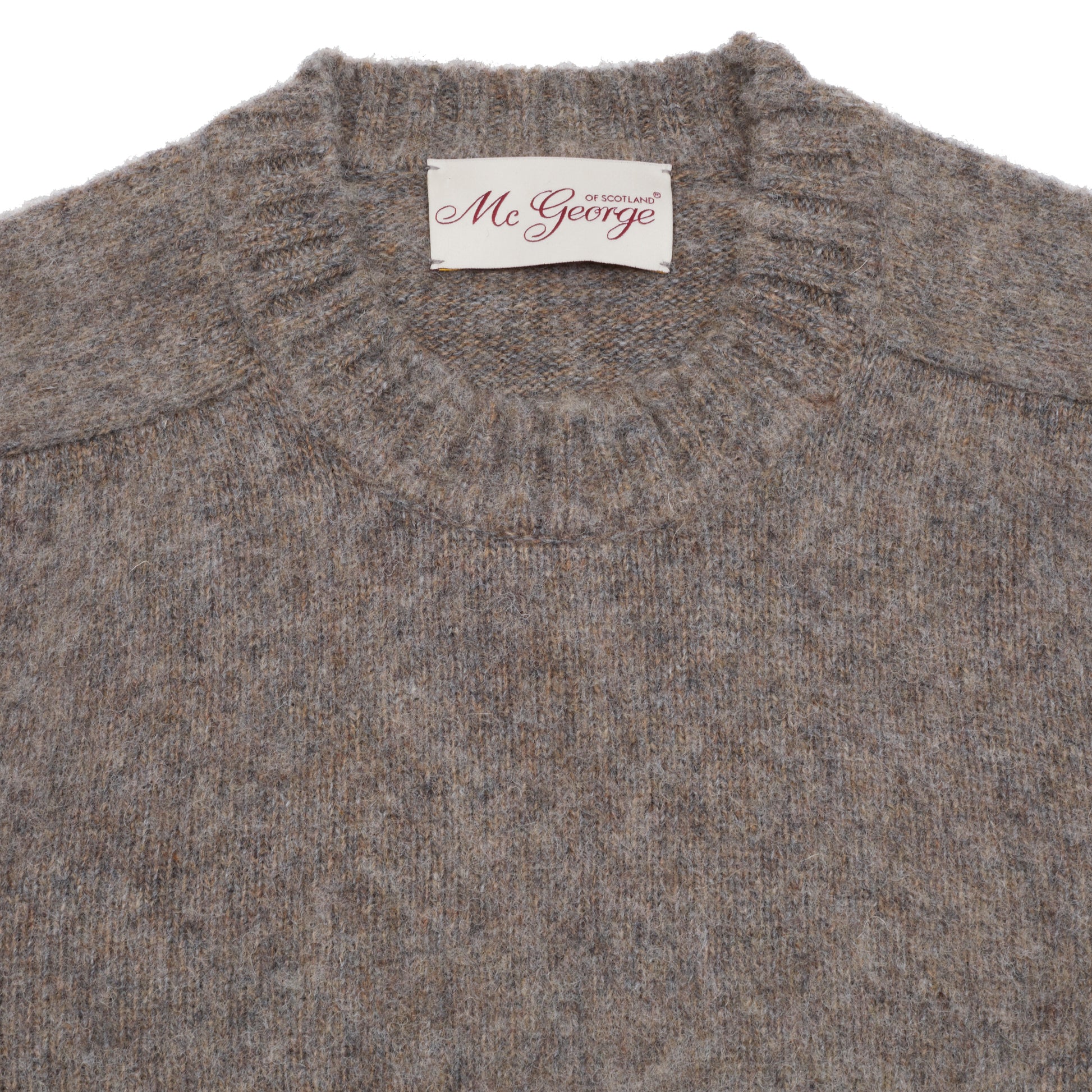 McGeorge of Scotland Supersoft Shetland Shaggy Jumper in Mushroom