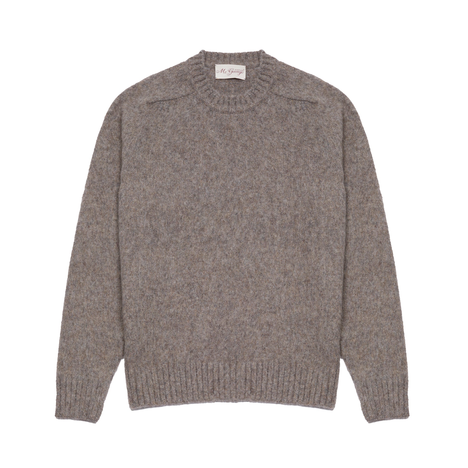 McGeorge of Scotland Supersoft Shetland Shaggy Jumper in Mushroom