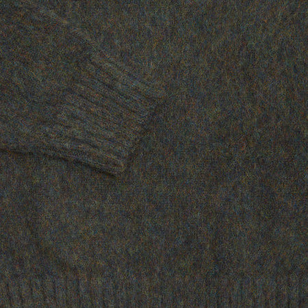 McGeorge of Scotland Supersoft Shetland Shaggy Jumper in Nori Melange 1