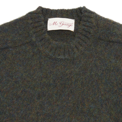 McGeorge of Scotland Supersoft Shetland Shaggy Jumper in Nori Melange 3