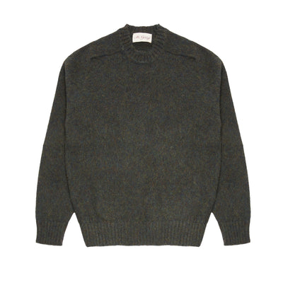 McGeorge of Scotland Supersoft Shetland Shaggy Jumper in Nori Melange 1