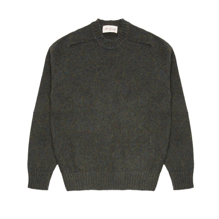 McGeorge of Scotland Supersoft Shetland Shaggy Jumper in Nori Melange 1