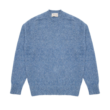 McGeorge of Scotland Supersoft Shetland Shaggy Jumper in Blue 1