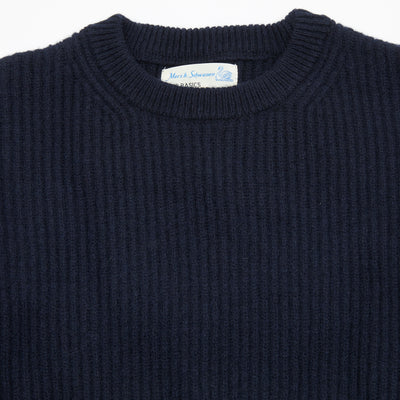 Merz b Schwanen Women's Good Basics Merino/Cashmere Pullover in Navy