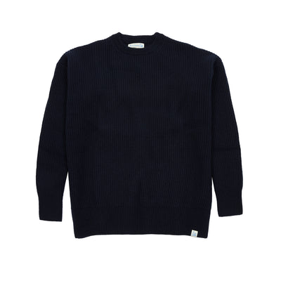 Merz b Schwanen Women's Good Basics Merino/Cashmere Pullover in Navy