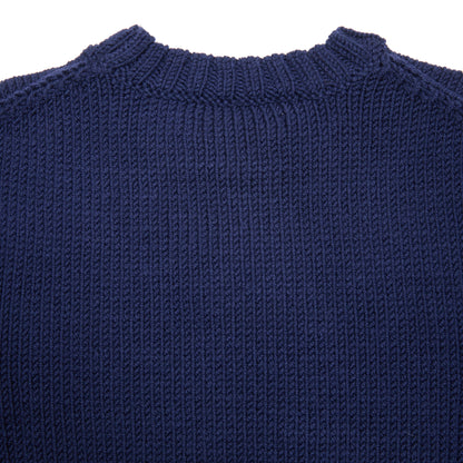 Merz B Schwanen Chunky Cropped Merino Sweater in Ink Blue