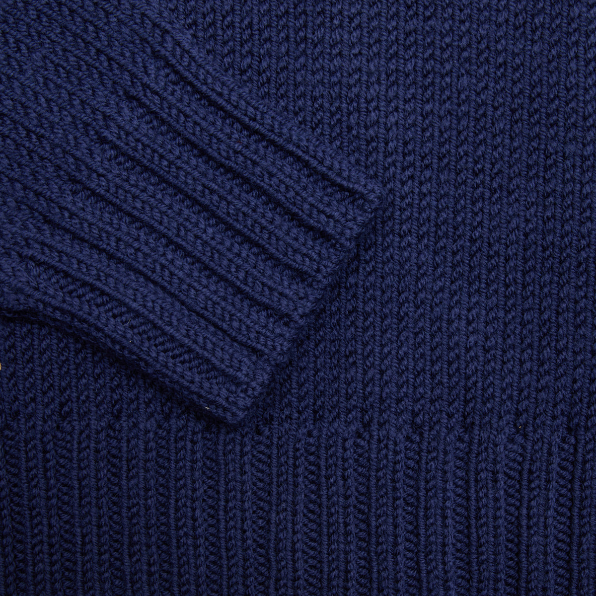 Merz B Schwanen Chunky Cropped Merino Sweater in Ink Blue