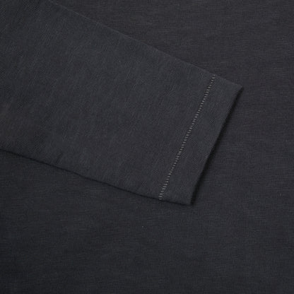 Merz b Schwanen Relaxed Fit Heavyweight Long Sleeve Henley in Charcoal