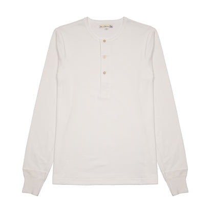 Merz b Schwanen Classic Fit Long Sleeve Henley in White