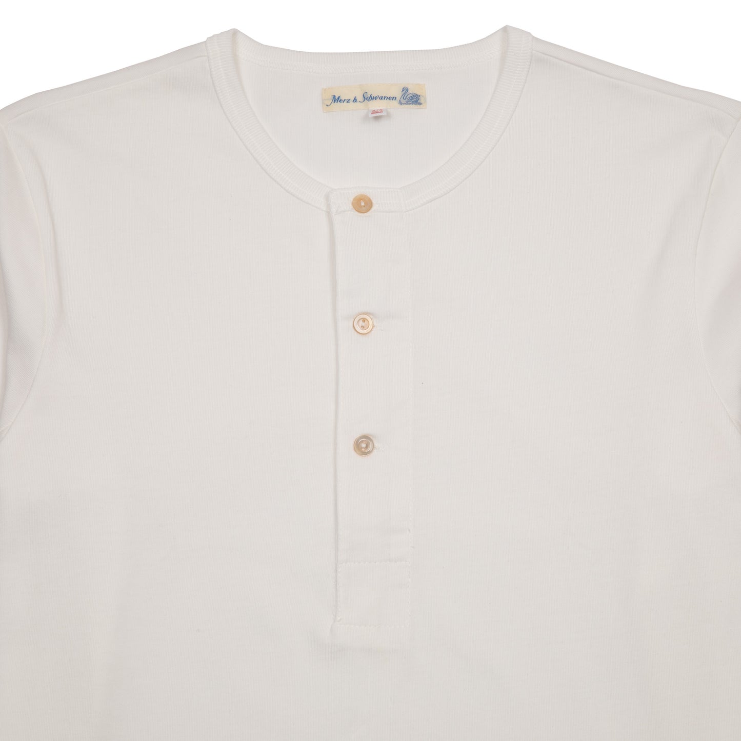 Merz b Schwanen Classic Fit Long Sleeve Henley in White