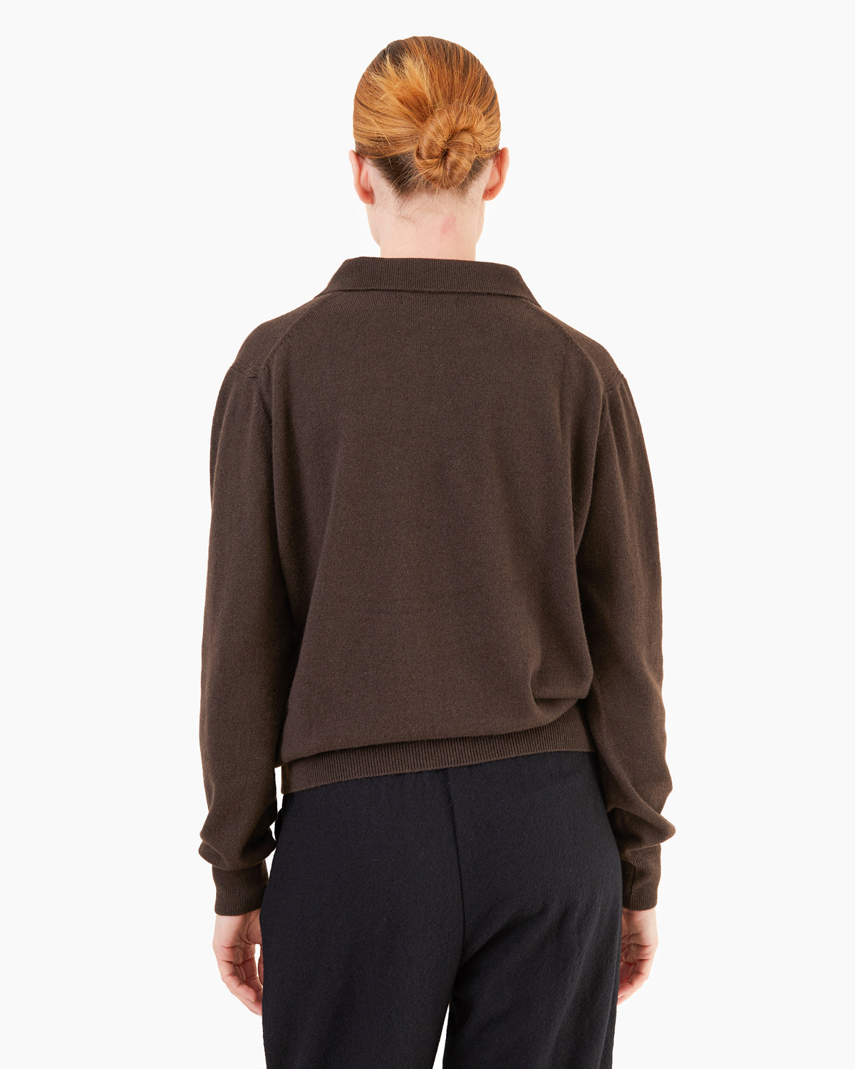 Merz B Schwanen Women's  Merino-Cashmere-Silk V-Neck Sweater in Dark Grain