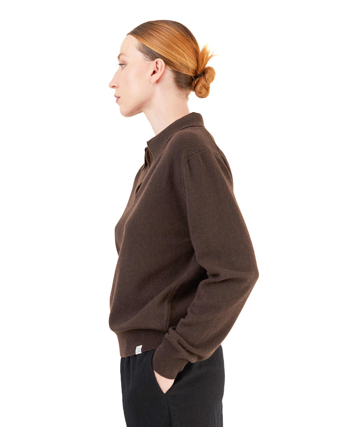 Merz B Schwanen Women's  Merino-Cashmere-Silk V-Neck Sweater in Dark Grain