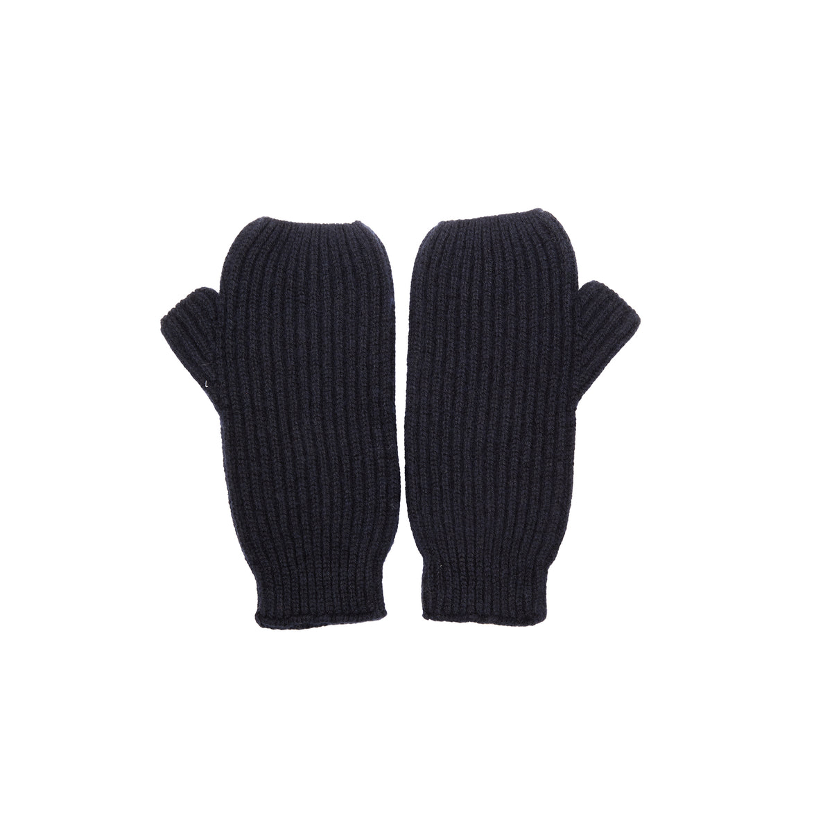 Merz B Schwanen Ribbed Wrist Warmers in Dark Navy