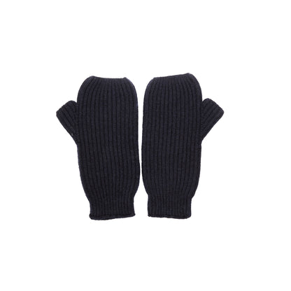 Merz B Schwanen Ribbed Wrist Warmers in Dark Navy