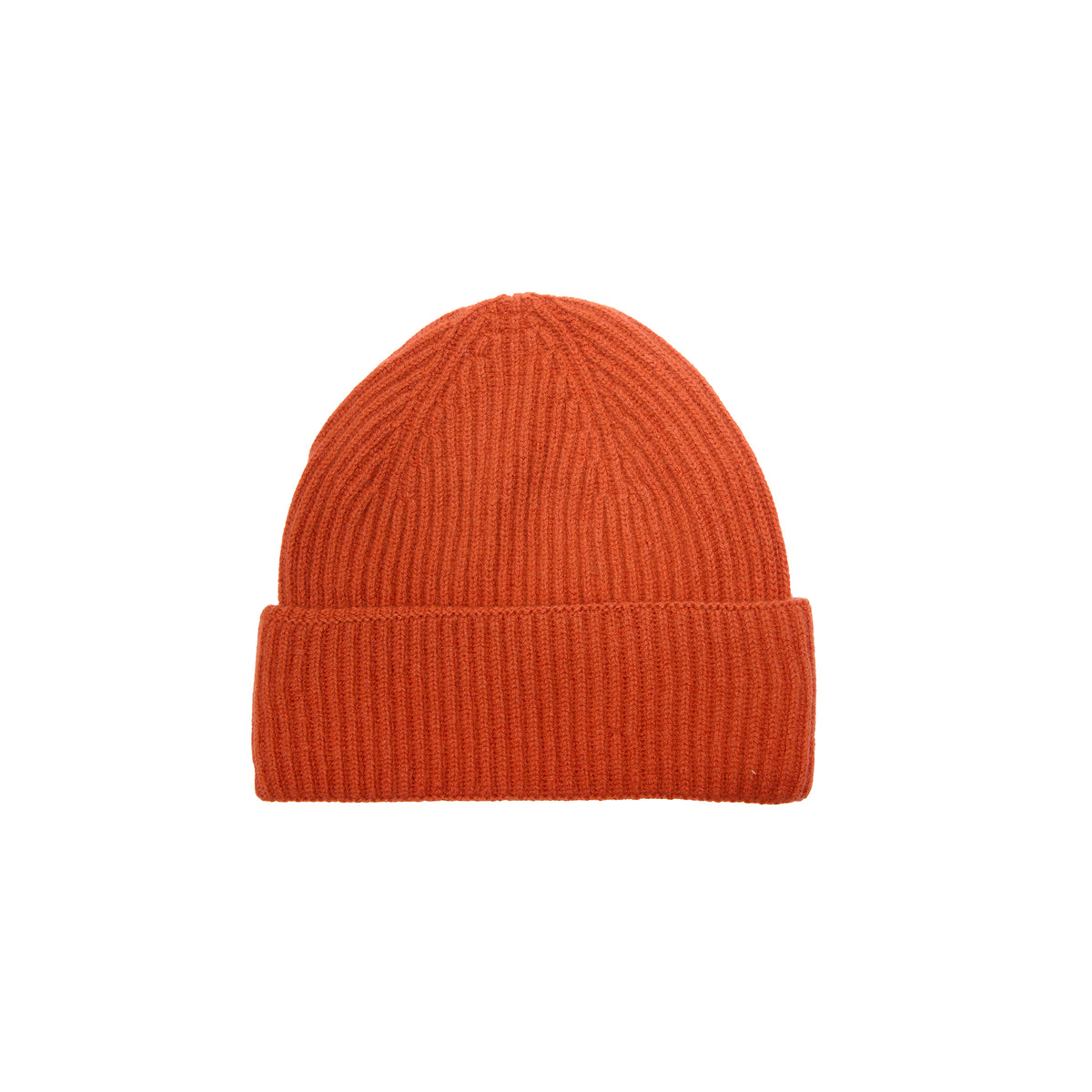 Merz b Schwanen Ribbed Merino-Cashmere-Silk Beanie in Rust