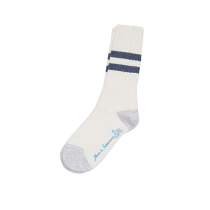 Merz b Schwanen Striped Socks in Nature/Denim Blue