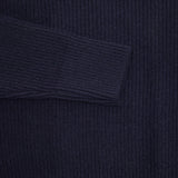 Merz b Schwanen Good Basics Ribbed Cashmere/Merino Pullover in Dark Navy 3