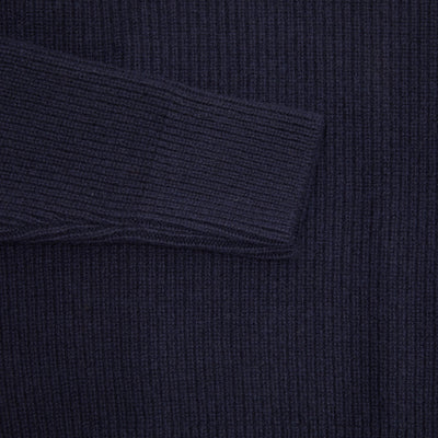 Merz b Schwanen Good Basics Ribbed Cashmere/Merino Pullover in Dark Navy 3