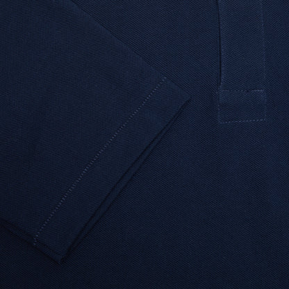 Merz b Schwanen Relaxed Fit Pikée Short Sleeve Polo Shirt in Ink Blue