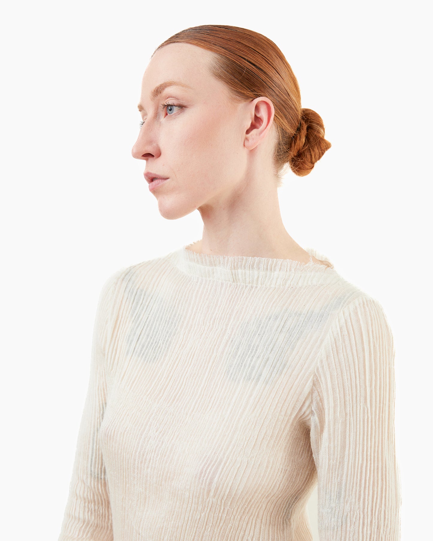 Norlha Feather Long Sleeve Top in Natural White Yak