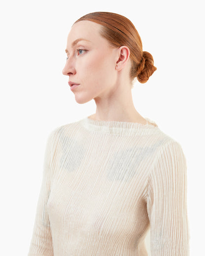 Norlha Feather Long Sleeve Top in Natural White Yak