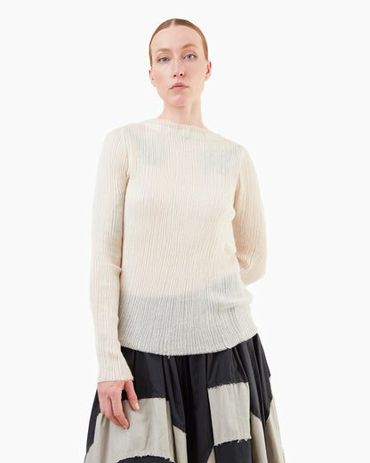 Norlha Feather Long Sleeve Top in Natural White Yak