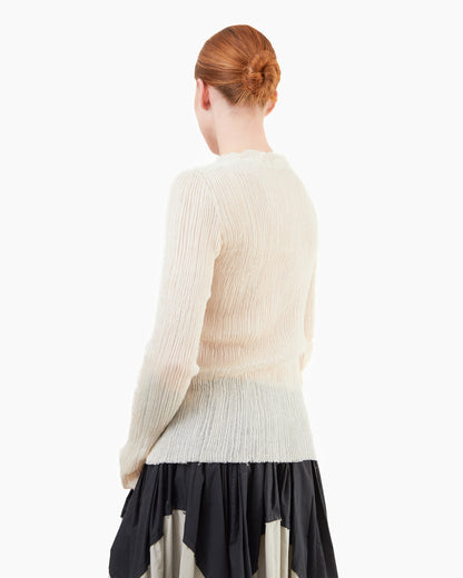 Norlha Feather Long Sleeve Top in Natural White Yak