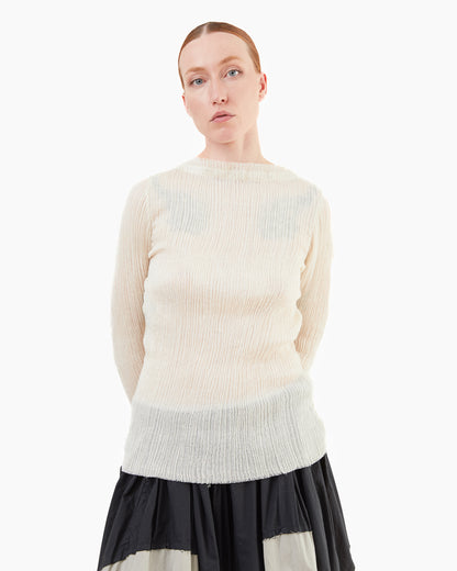 Norlha Feather Long Sleeve Top in Natural White Yak