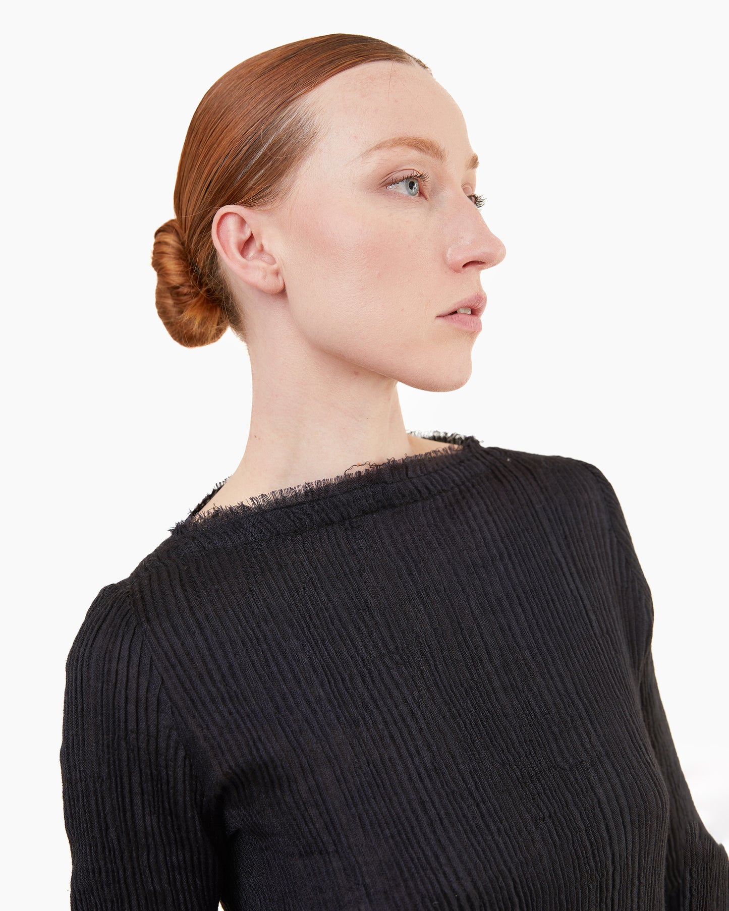 Norlha Feather Long Sleeve Top in Black