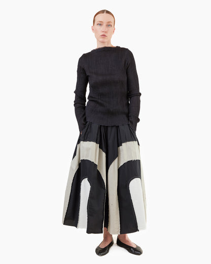 Norlha Feather Long Sleeve Top in Black