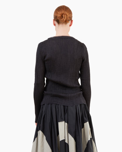 Norlha Feather Long Sleeve Top in Black