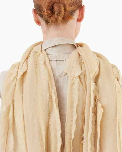 Norlha Feather Raw Scarf in Straw