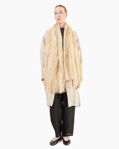 Norlha Feather Raw Scarf in Straw