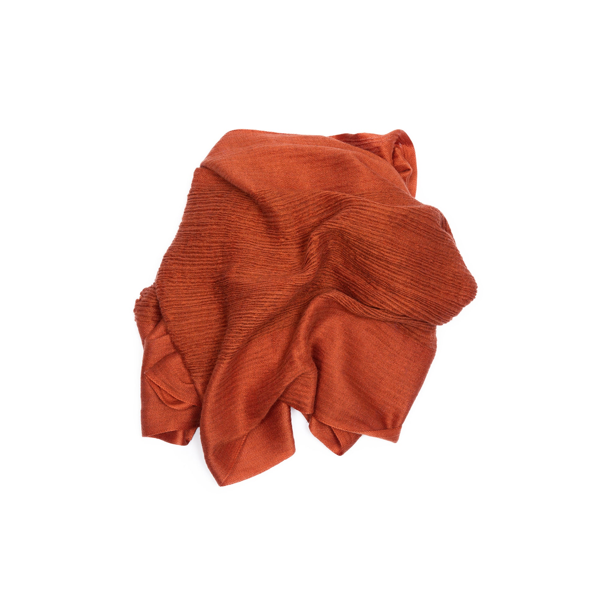 Norlha Feather Waterfall Scarf in Burnt Orange
