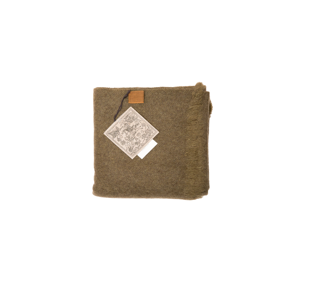 Norlha Dense Herrinbone Scarf in Olive