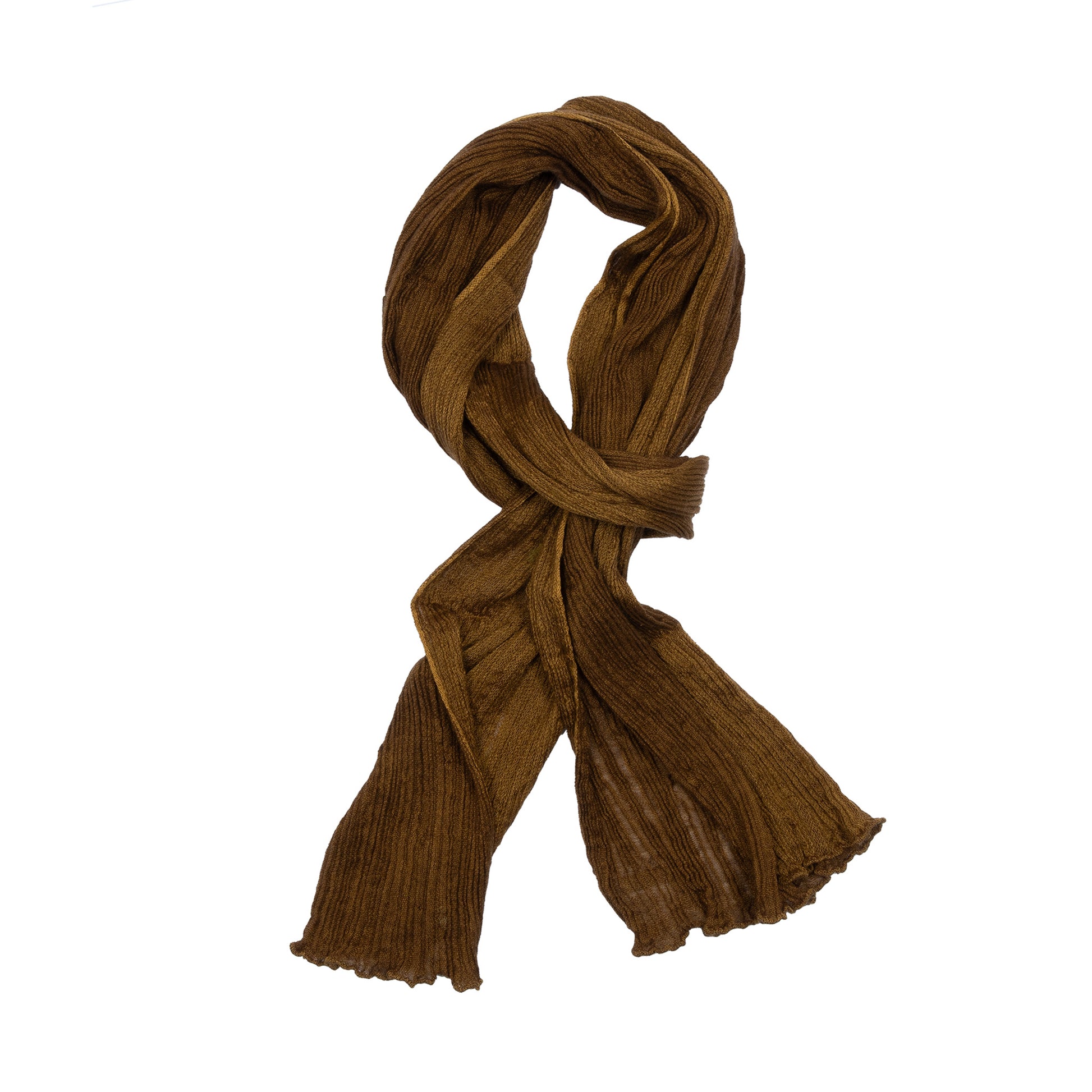 Norlha Feather Ripples Yak Khullu/Silk Scarf in Nustshell