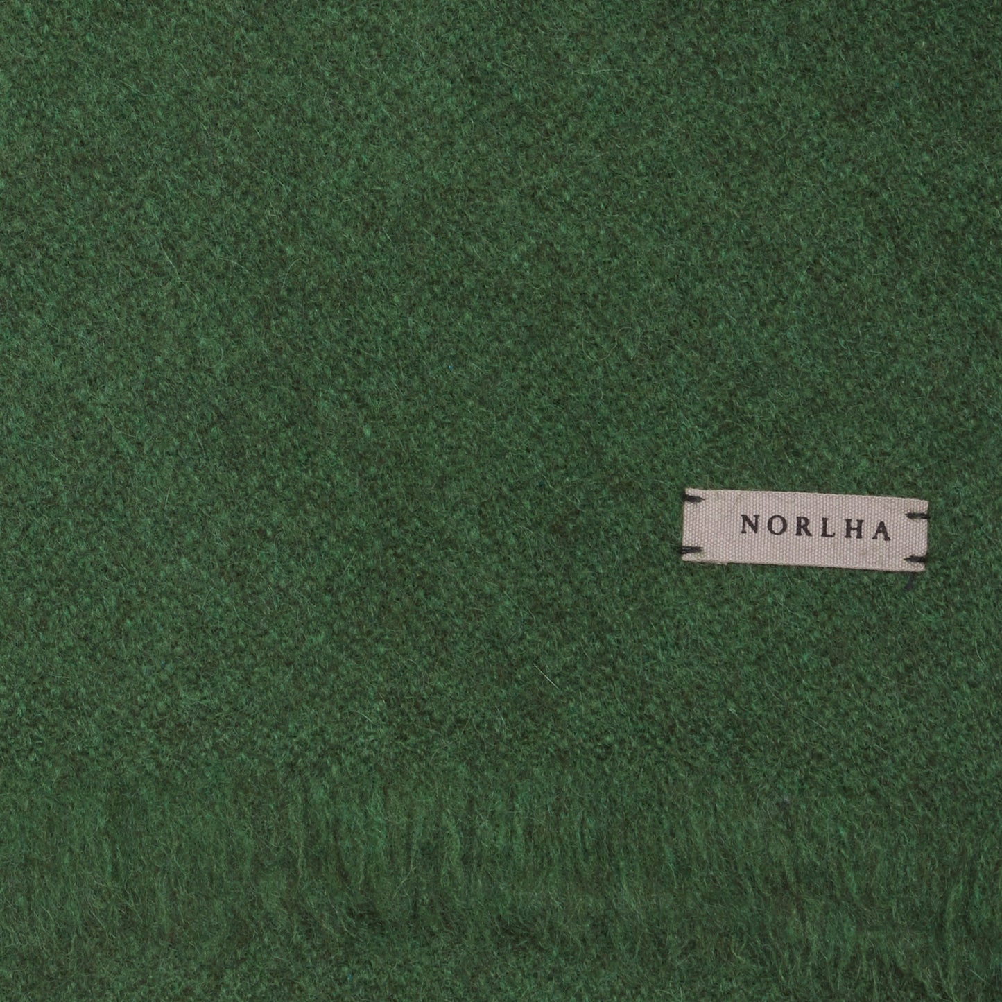 Norlha Nomad Border Skinny Scarf in Pine Green 3
