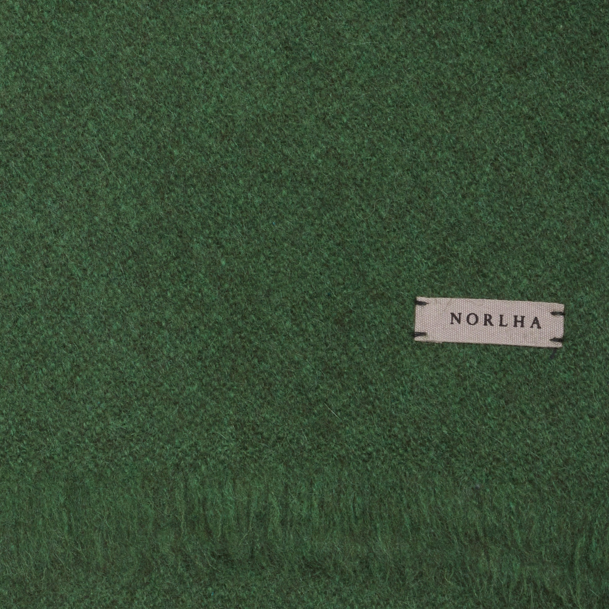 Norlha Nomad Border Skinny Scarf in Pine Green 3