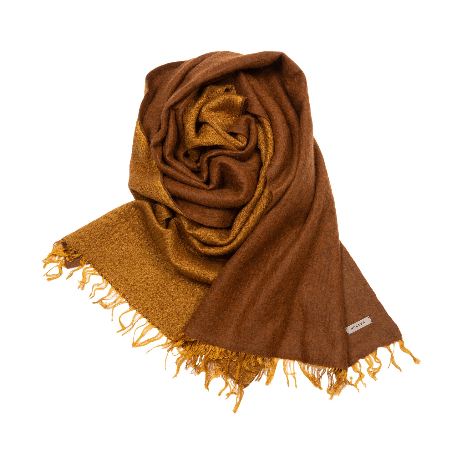 Norlha Overfelt Feather Ripples Scarf in Honey