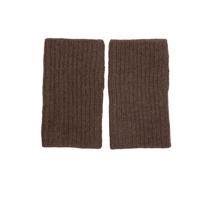 Norlha Ribbed Wrist Warmers in Natural Yak Brown