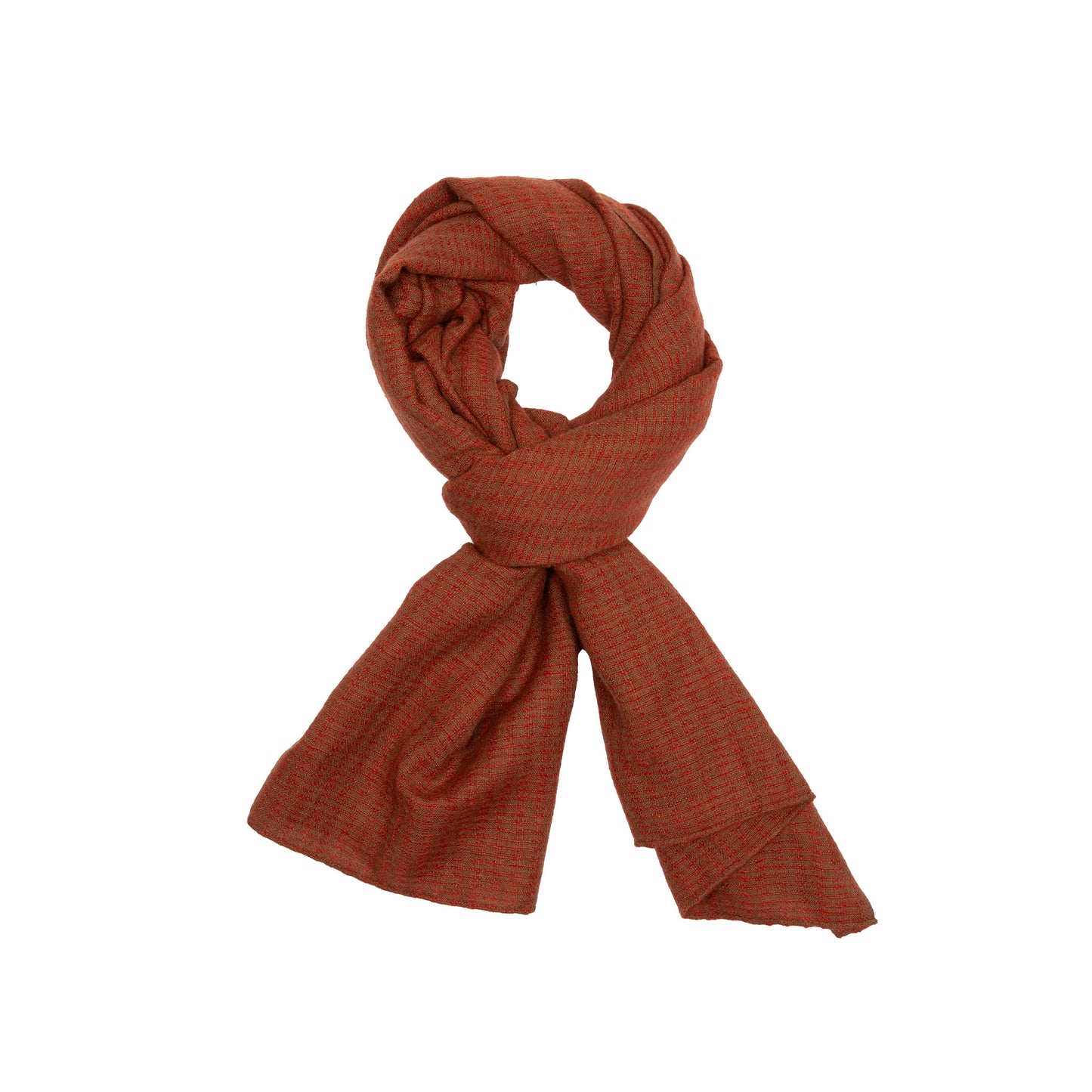 Norlha Yak Khullu Silk Chic Mountain Scarf in Brick Red