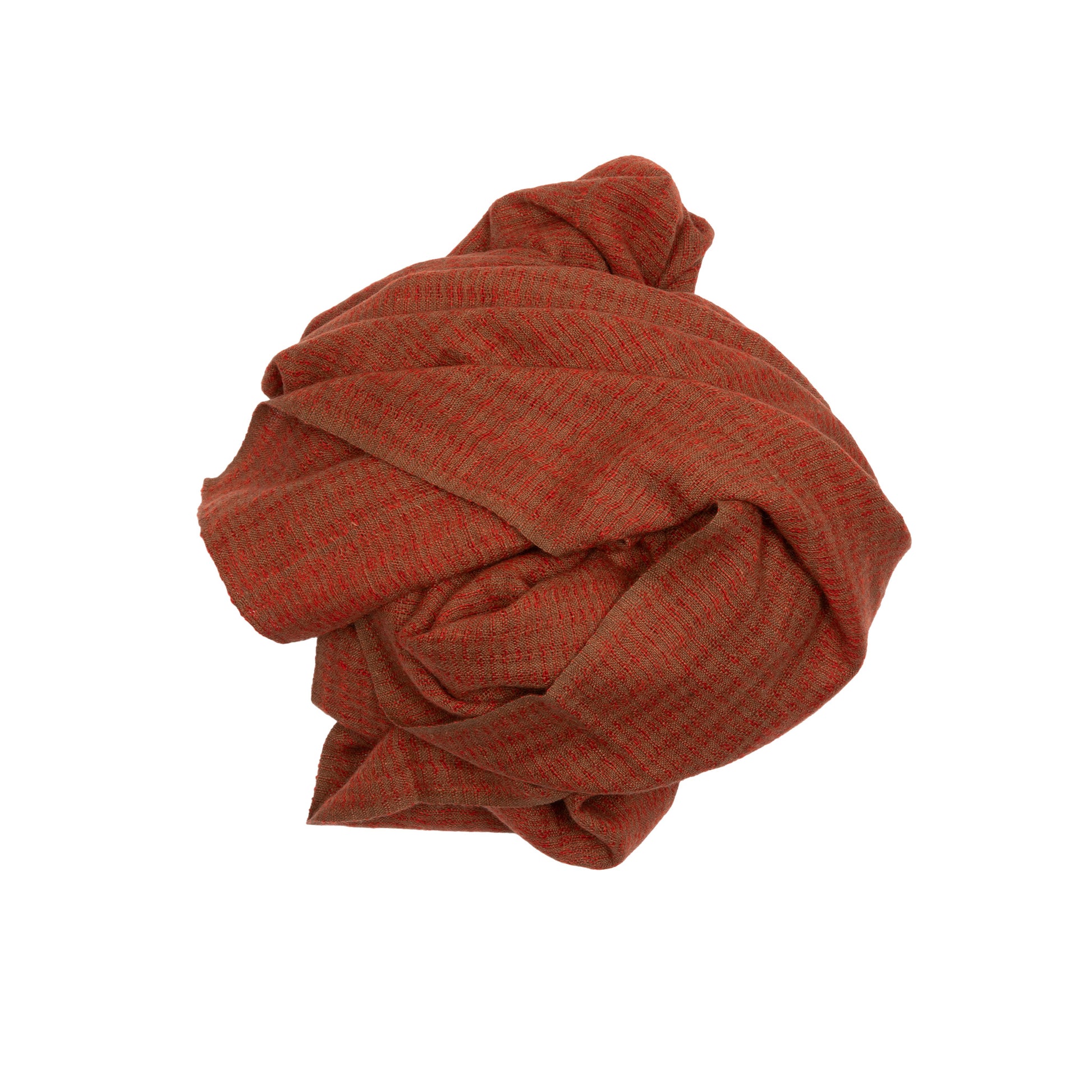 Norlha Yak Khullu Silk Chic Mountain Scarf in Brick Red2